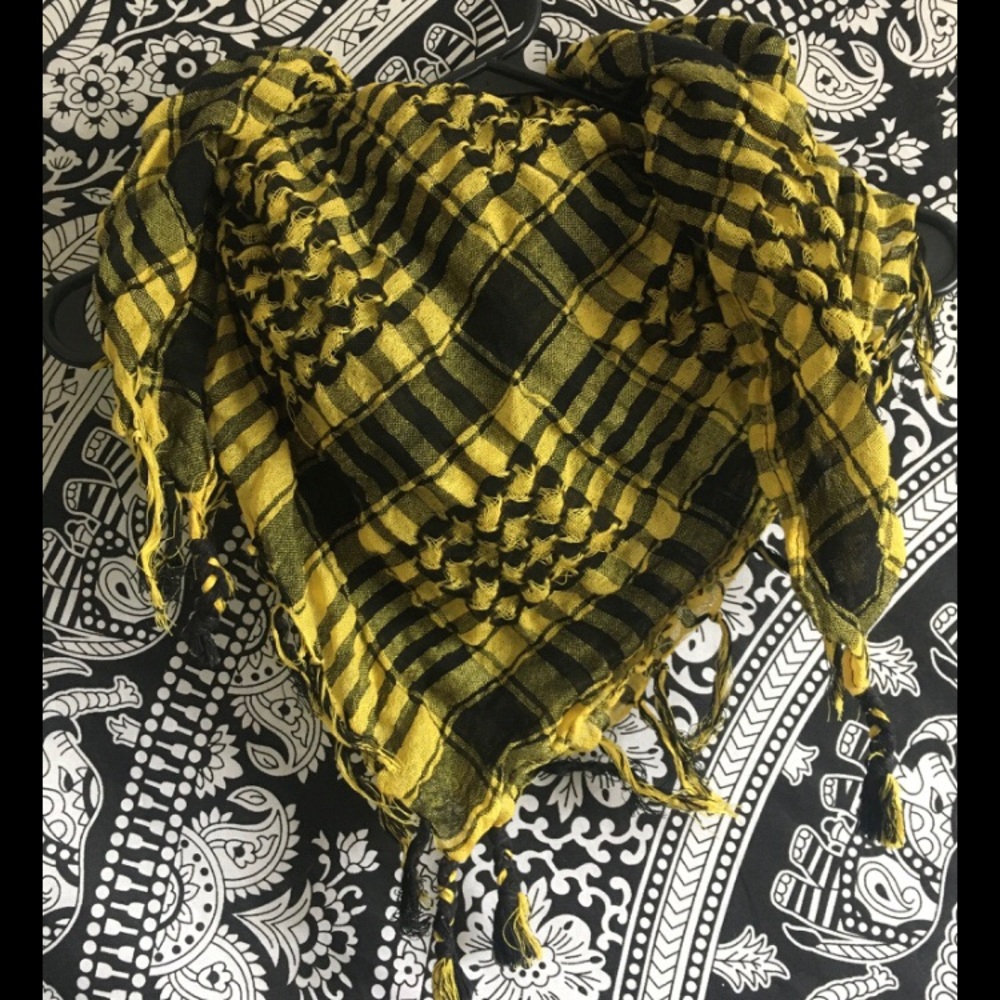 Black & Yellow Plaid Blanket Scarf